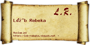 Löb Rebeka névjegykártya